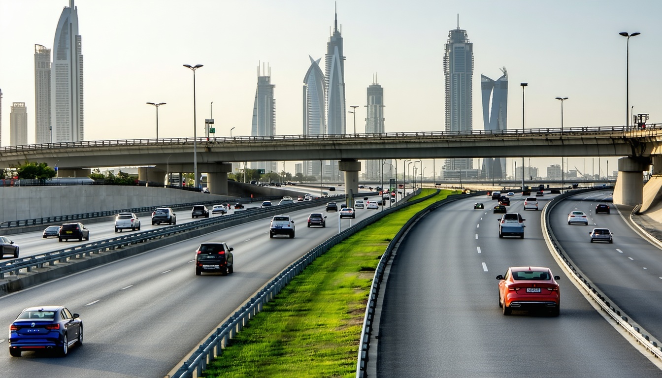 Mobile app interface for Dubai tollway travel management